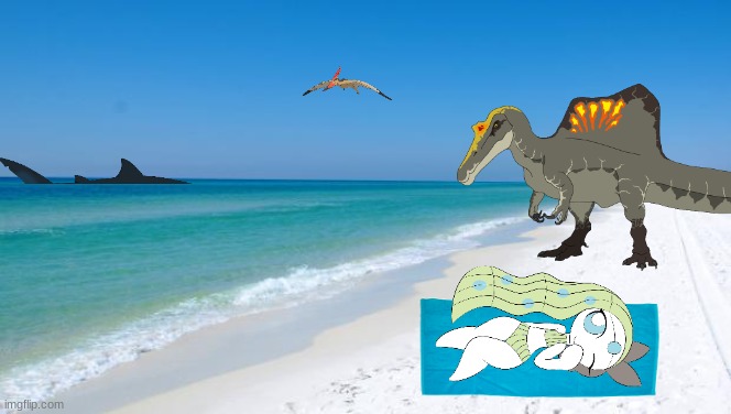 Melody at the beach (Ft. Spinosaurus, Pteranodon, and Megalodon).mp3 | made w/ Imgflip meme maker