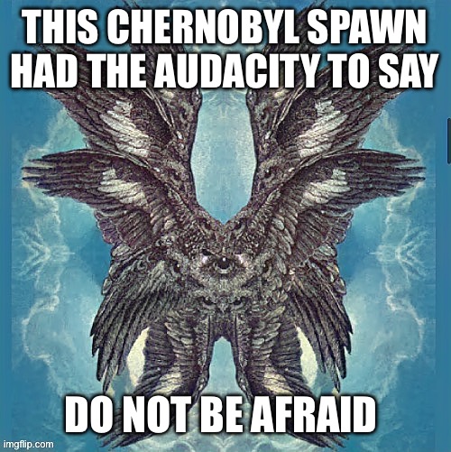 THIS CHERNOBYL SPAWN HAD THE AUDACITY TO SAY; DO NOT BE AFRAID | made w/ Imgflip meme maker