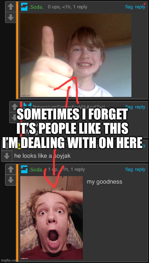 THP having an existential crisis | SOMETIMES I FORGET IT’S PEOPLE LIKE THIS I’M DEALING WITH ON HERE | made w/ Imgflip meme maker