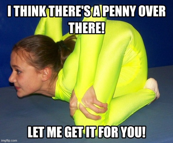 The Contortionist | image tagged in vince vance,a penny,contortionist,pretzel,limbs,twisted | made w/ Imgflip meme maker