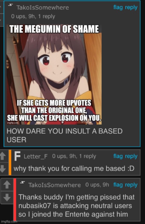 Tako is defending an alphabet porn drawer | made w/ Imgflip meme maker
