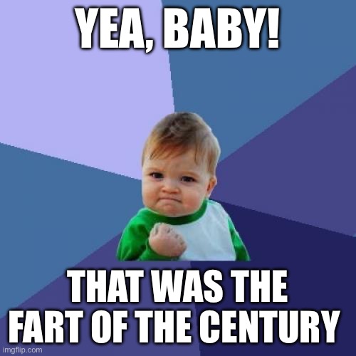 Success Kid Meme | YEA, BABY! THAT WAS THE FART OF THE CENTURY | image tagged in memes,success kid | made w/ Imgflip meme maker