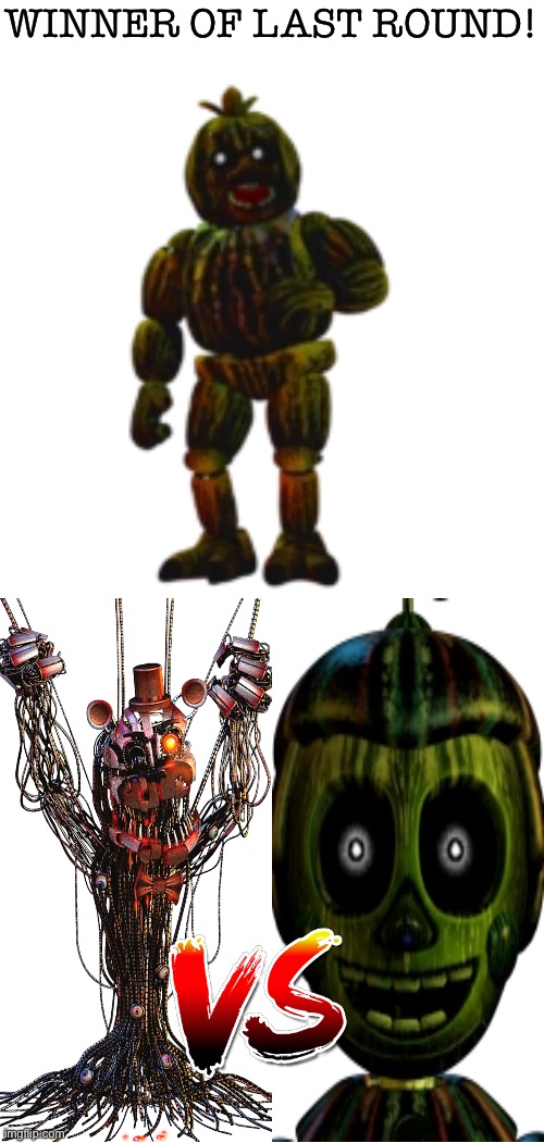 Phantom Chica wins! Next is Molten Freddy and Phantom BB! | WINNER OF LAST ROUND! | image tagged in fnaf,jumpscare,tournament | made w/ Imgflip meme maker