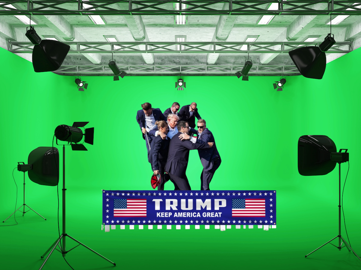 Trump green screen Blank Meme Template