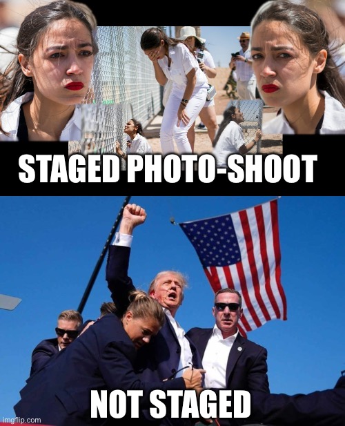 STAGED PHOTO-SHOOT; NOT STAGED | image tagged in first world problems aoc,trump shot | made w/ Imgflip meme maker