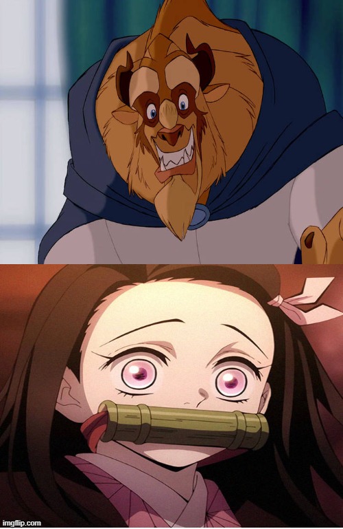 beast likes nezuko Blank Meme Template