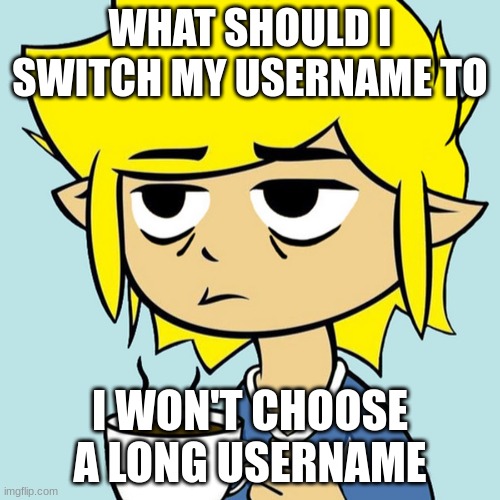 LeafyIsntHere | WHAT SHOULD I SWITCH MY USERNAME TO; I WON'T CHOOSE A LONG USERNAME | image tagged in leafyisnthere | made w/ Imgflip meme maker