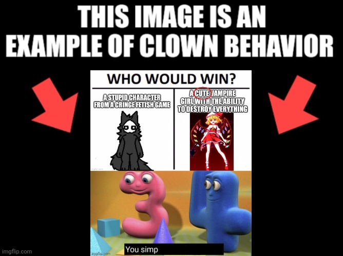 I'm not a simp | image tagged in this image is an example of clown behavior dark mode | made w/ Imgflip meme maker