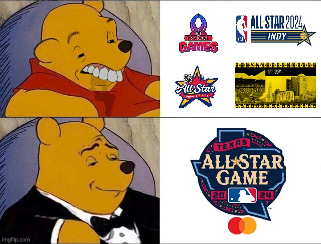 Only one remains supreme. | image tagged in cursed pooh tuxedo pooh,mlb,all star game,nfl,pro bowl,sports | made w/ Imgflip meme maker