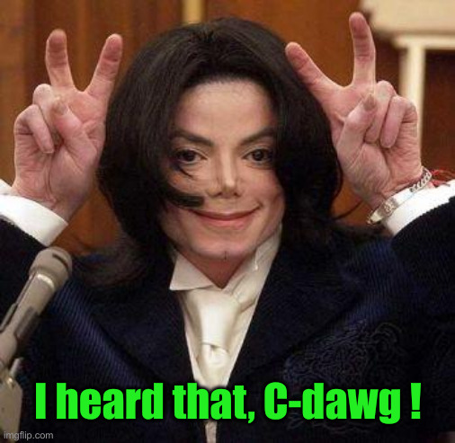 Michael Jackson | I heard that, C-dawg ! | image tagged in michael jackson | made w/ Imgflip meme maker