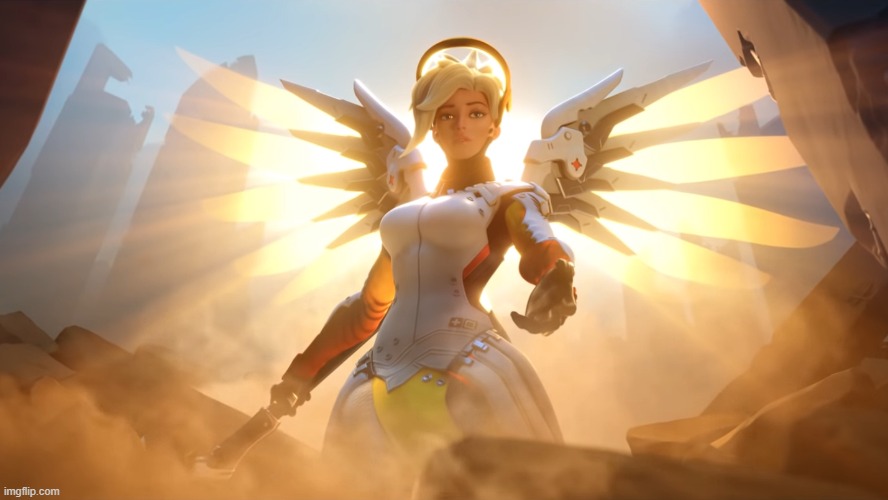 Mercy holds a hand | image tagged in mercy holds a hand | made w/ Imgflip meme maker