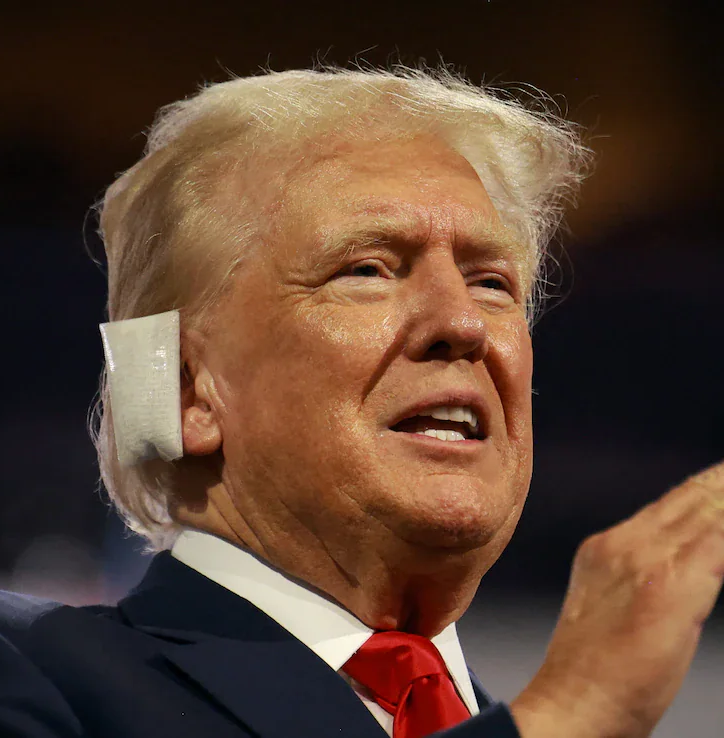 Trump With Ear Bandage Blank Meme Template