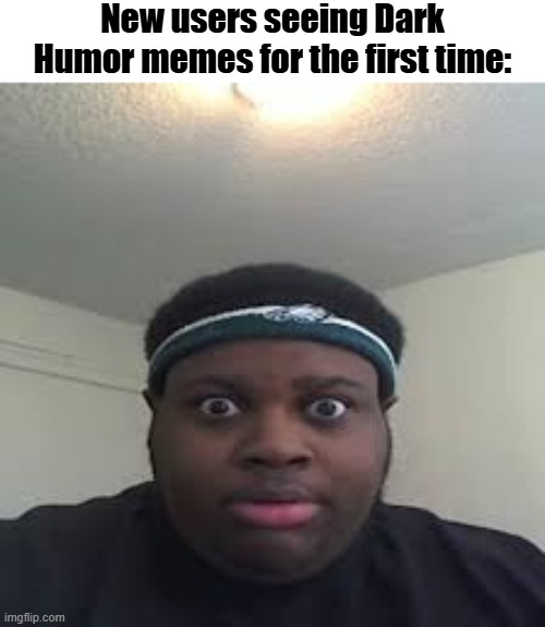 Image Title | New users seeing Dark Humor memes for the first time: | image tagged in edp,dark humour,stare,disturbed,meme,why are you reading the tags | made w/ Imgflip meme maker