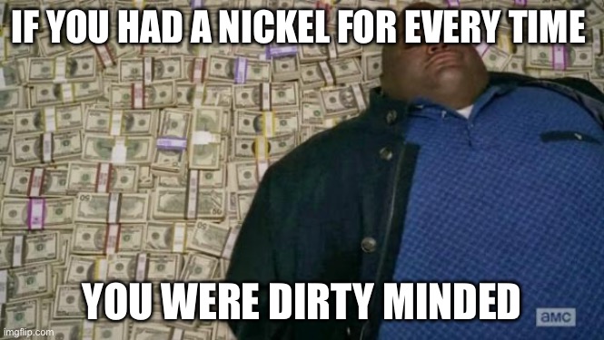 huell money | IF YOU HAD A NICKEL FOR EVERY TIME YOU WERE DIRTY MINDED | image tagged in huell money | made w/ Imgflip meme maker