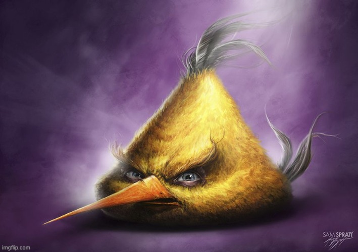 Realistic yellow angry bird | image tagged in realistic yellow angry bird | made w/ Imgflip meme maker