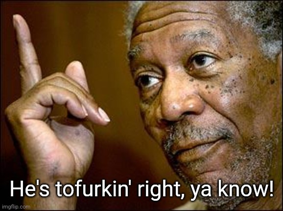 This Morgan Freeman | He's tofurkin' right, ya know! | image tagged in this morgan freeman | made w/ Imgflip meme maker