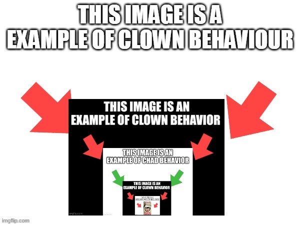 This image is a example of clown behaviour | image tagged in this image is a example of clown behaviour | made w/ Imgflip meme maker