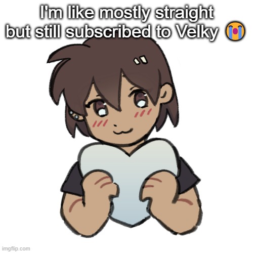 Neko picrew | I'm like mostly straight but still subscribed to Velky 😭 | image tagged in neko picrew | made w/ Imgflip meme maker