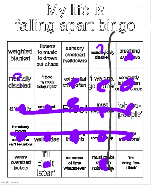 I diagnose you with dead | image tagged in my life is falling apart bingo | made w/ Imgflip meme maker