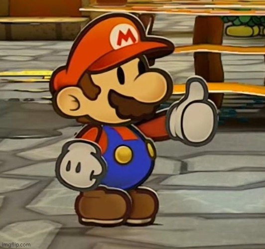 Paper Mario thumb up | image tagged in paper mario thumb up | made w/ Imgflip meme maker