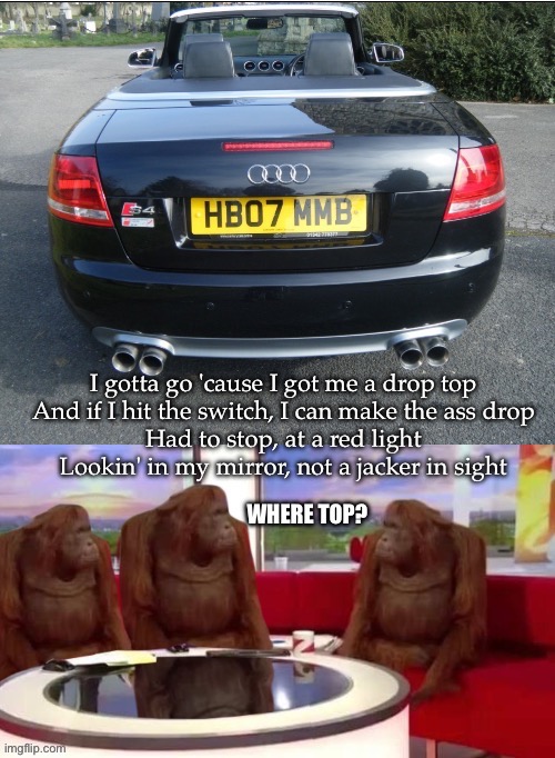 image tagged in drop,convertible | made w/ Imgflip meme maker