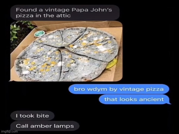 CALL THE AMBER LAMPS | image tagged in lamp,pizza,ancient | made w/ Imgflip meme maker