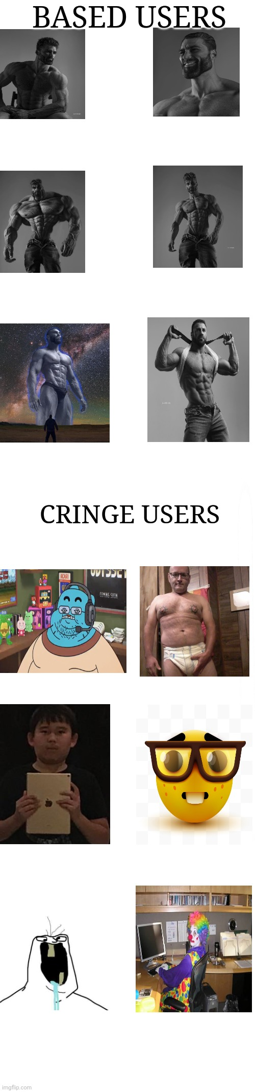 based users vs cringe users Blank Meme Template