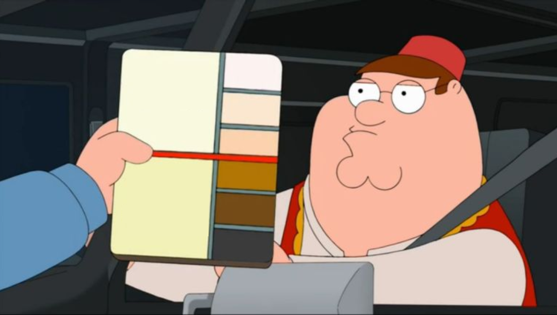 High Quality peter griffin color chart Blank Meme Template