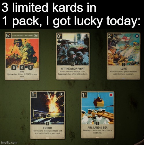 3 limited kards in 1 pack, I got lucky today: | image tagged in kards,frost | made w/ Imgflip meme maker