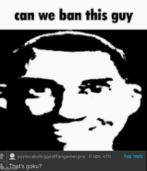 Can we ban this guy | image tagged in can we ban this guy | made w/ Imgflip meme maker
