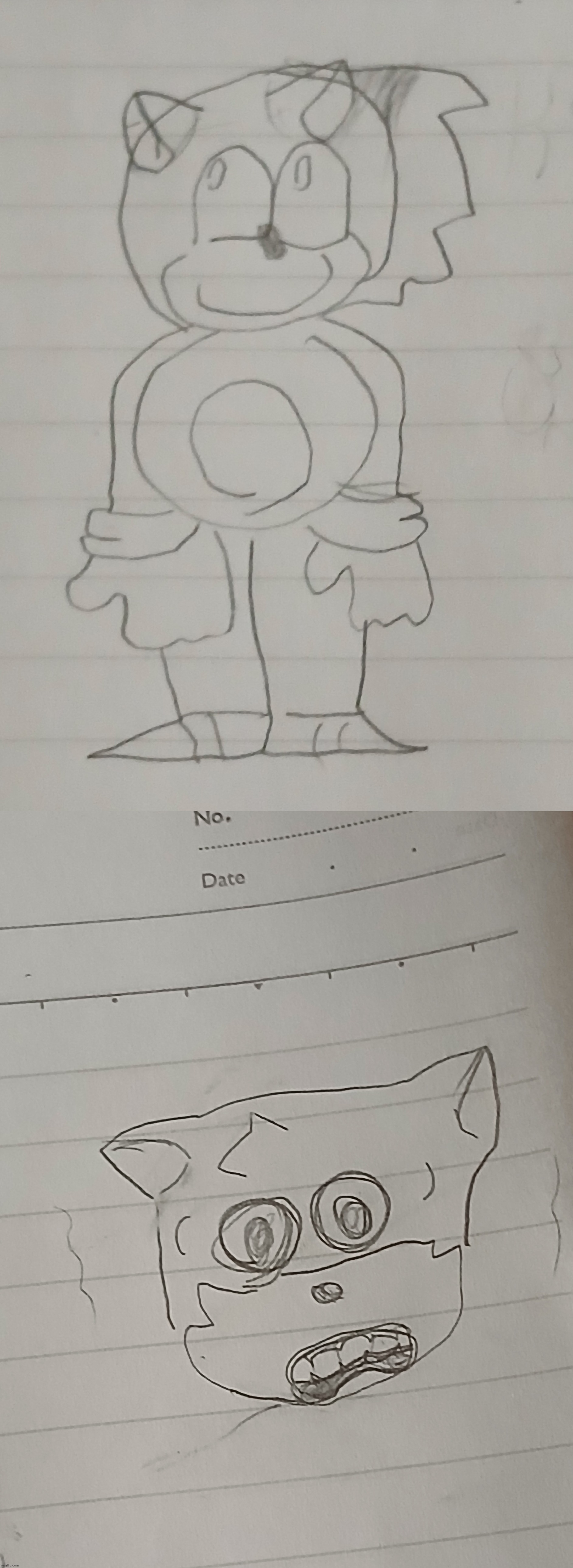 I was bored so i drew sanic and trolled tails | made w/ Imgflip meme maker