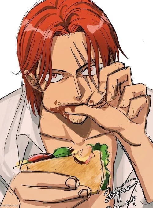 image tagged in one piece,shanks,red haired shanks,fanart,fan art | made w/ Imgflip meme maker