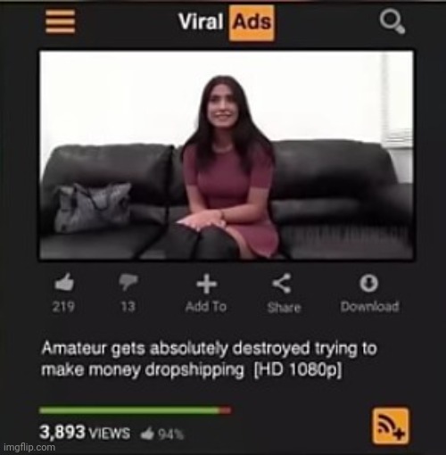 amateur gets absolutely destroyed trying to make money dropshipping | made w/ Imgflip meme maker