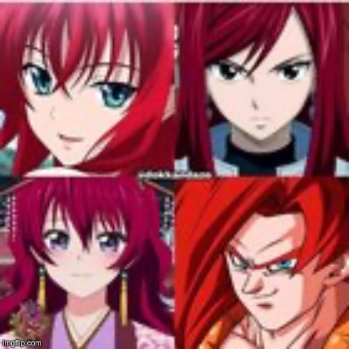 Cute anime girls with red hair lmao | made w/ Imgflip meme maker