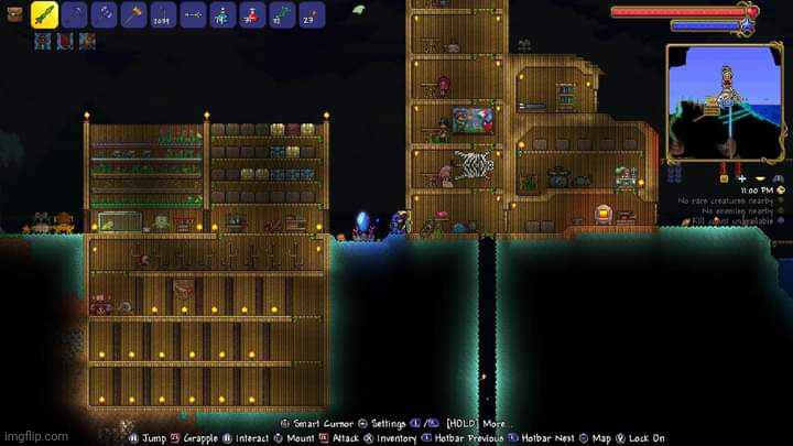 Playing Terraria's Celebrationmk10 seed until 1.4.5 comes out. | image tagged in terraria,gaming,video games,nintendo switch,screenshot | made w/ Imgflip meme maker