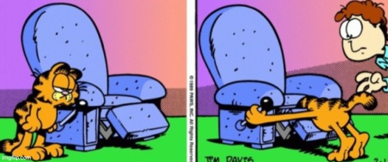 garf ild | image tagged in garfield recliner | made w/ Imgflip meme maker