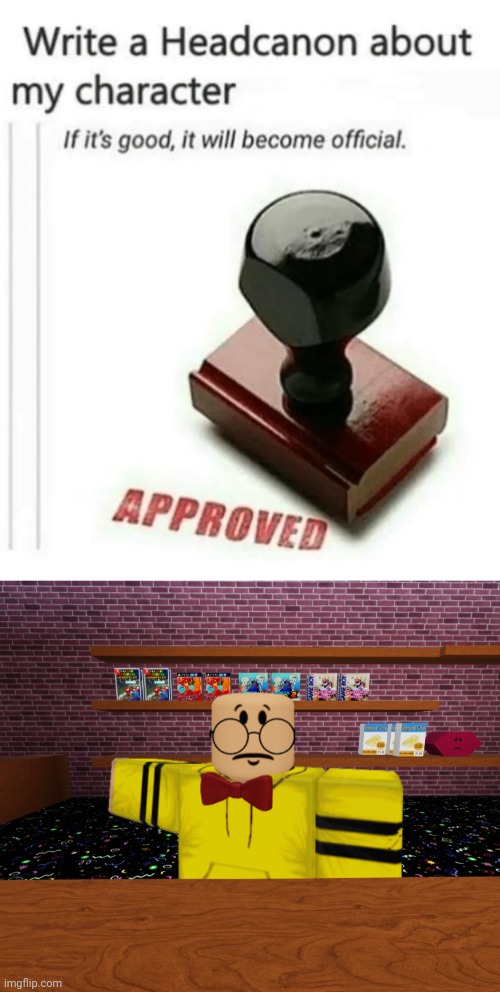 image tagged in write a headcanon about my character | made w/ Imgflip meme maker