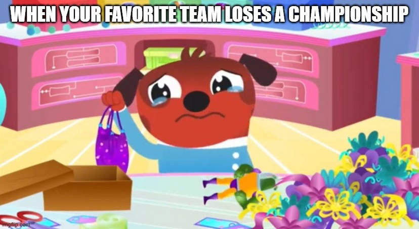The REAL agony of defeat... | WHEN YOUR FAVORITE TEAM LOSES A CHAMPIONSHIP | image tagged in memes | made w/ Imgflip meme maker