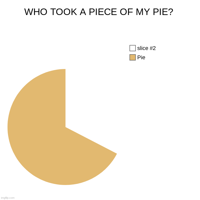 ONCE I FIND OUT WHO DID IT, THEIR GONNA GET IT | WHO TOOK A PIECE OF MY PIE? | Pie | image tagged in charts,pie charts | made w/ Imgflip chart maker