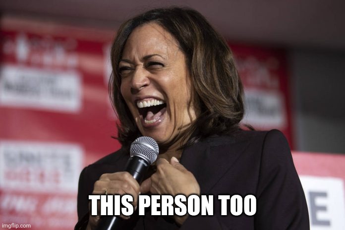 THIS PERSON TOO | image tagged in kamala laughing | made w/ Imgflip meme maker