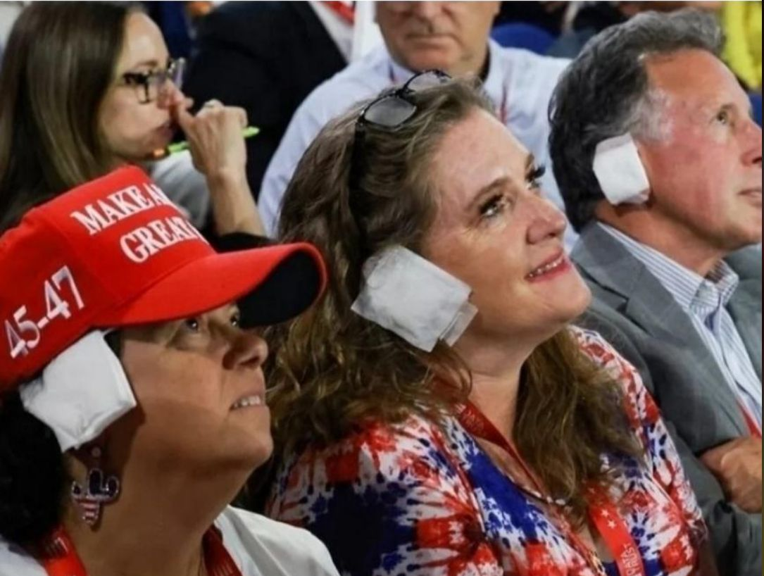 MAGA Cultist Ear bandaid Blank Meme Template