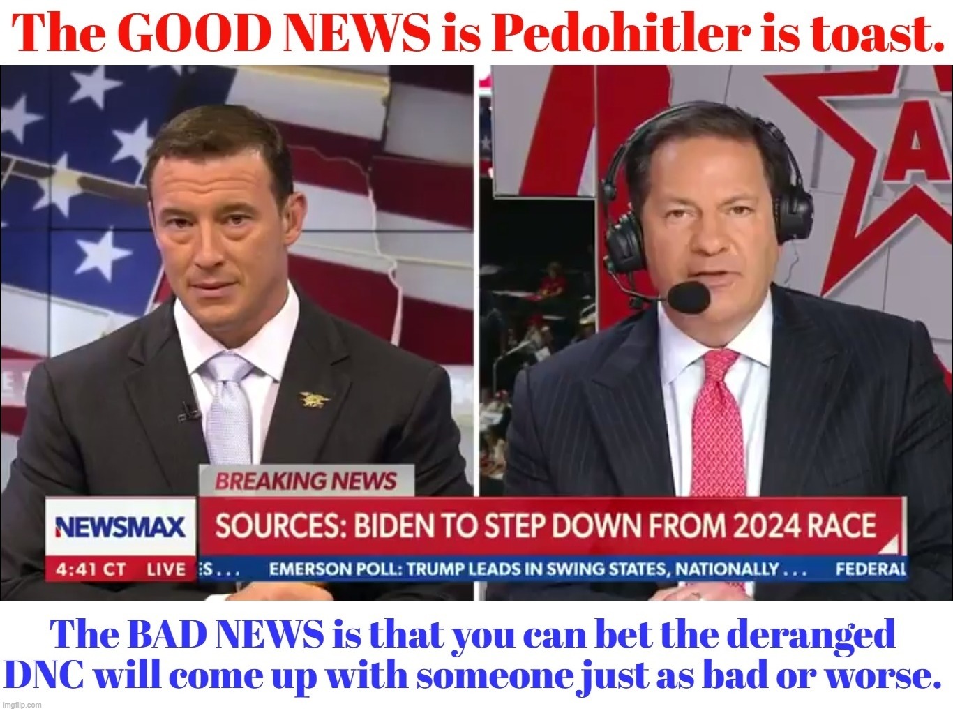 The GOOD NEWS is Pedohitler is toast. | image tagged in pedohitler,toast,toasted,pedo joe,creepy uncle joe,creepy joe biden | made w/ Imgflip meme maker