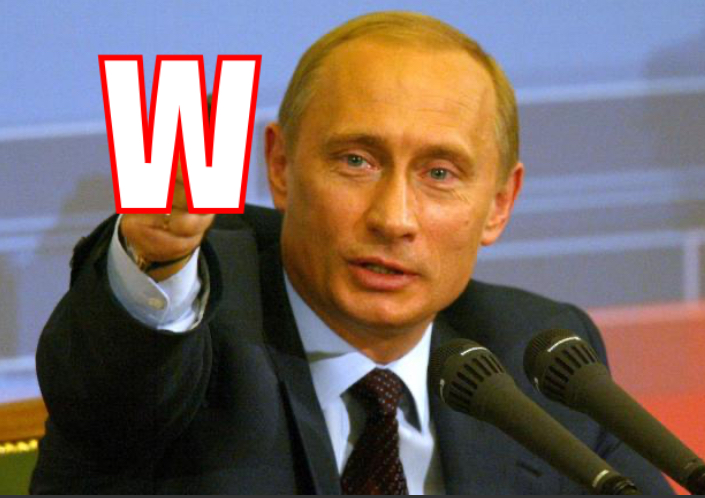 Putin giving W Blank Meme Template