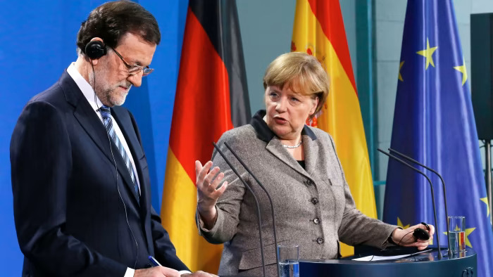 Angela Merkel and Mariano Rajoy - German and Spanish Blank Meme Template