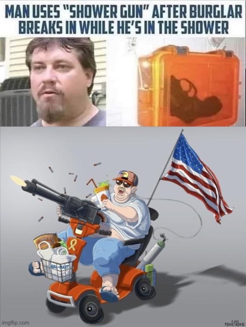 Shower gun? | image tagged in 'murica,shower,gun | made w/ Imgflip meme maker