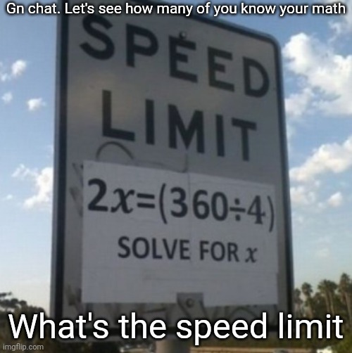 Hint: you can solve it in two steps | Gn chat. Let's see how many of you know your math; What's the speed limit | made w/ Imgflip meme maker