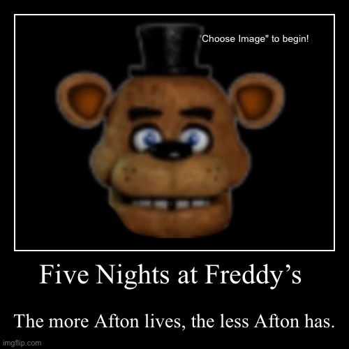 Five Nights at Freddy’s | The more Afton lives, the less Afton has. | image tagged in funny,demotivationals | made w/ Imgflip demotivational maker