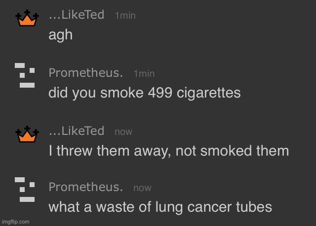 dming random people “agh” #2 (I hate lung cancer) | made w/ Imgflip meme maker