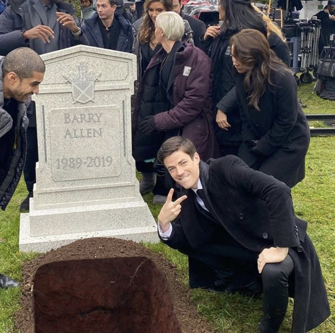 High Quality Posing Next to Grave Blank Meme Template