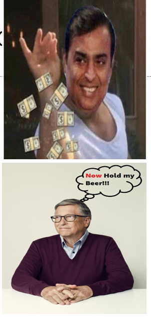 Ambani and Bill Gates Blank Meme Template